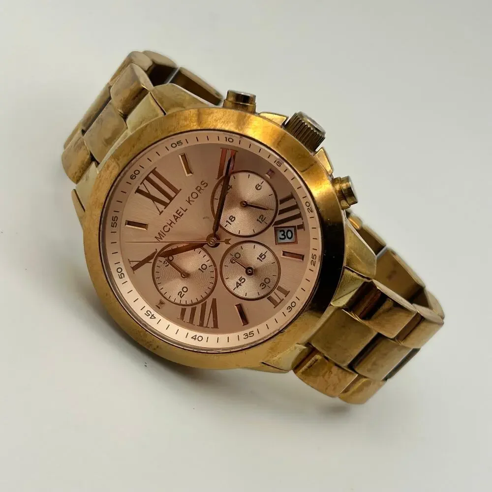 Michael Kors MK-5778 Rose-gold Runway Chronograph Watch, Working